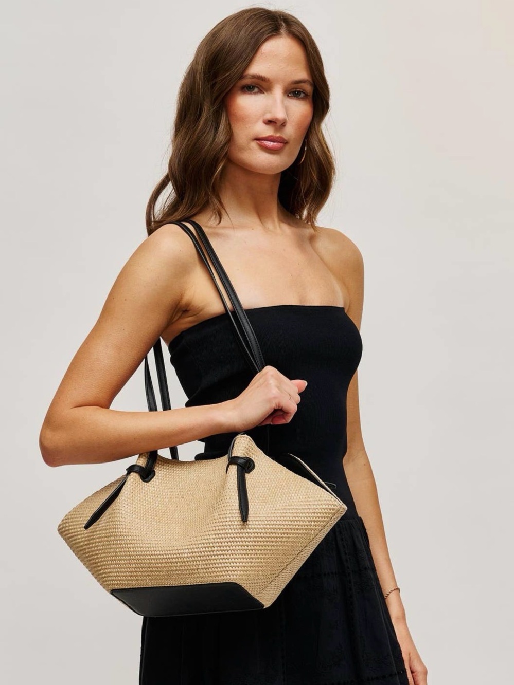 Women’s Woven Natural Black Dylan Tote